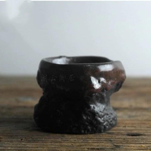 Antique tea cup Coarse pottery drinkware for puer Vintage ceramic teacups porcelain small tea bowl drinkware handmade home decor