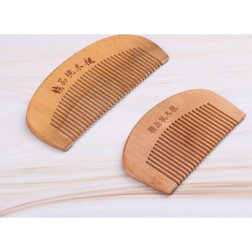 Anti-static Head Massage Hair Care Wooden Tools S/ L Natural Peach Wood Comb Hair Styling Tool Beauty Accessories