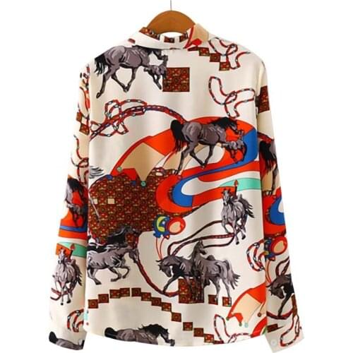Print Long Sleeve Blouse Women Clothes Summer Turn-down Collar Fashion Plus Size Elegant Ladies Shirts Casual Oversized Tops