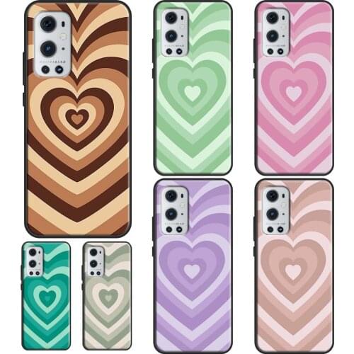 Latte Love Brown Heart Aesthetic For OnePlus 9 Pro 8 7T 8T Nord 9R Case For OPPO Realme 8 Pro Q3 6 7 Pro GT Neo C3 C11 C15