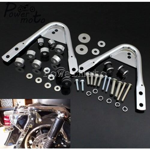 Black Chrome Motorcycle Luggage Rack Docking Hardware Kit For Harley Touring Road King Street Electra Glide 1997-2008