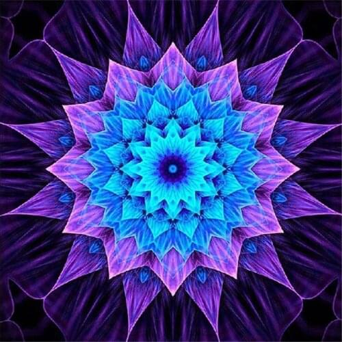 Mandala Flower DIY Embroidery Cross Stitch 11CT Kits Needlework Craft Set Printed Canvas Cotton Thread Home Decoration Room