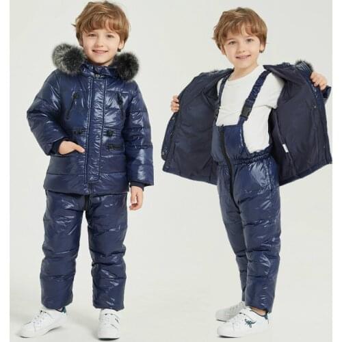 Childrens' Down Jacket Winter Jumpsuit for Children Baby girls Coats Parka for Girls Baby Boys Snowsuit 2Pcs Baby Winter Set