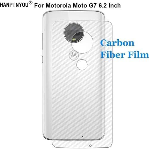 For Motorola Moto G7 6.2" 3D Anti-fingerprint Carbon Fiber Back Skin Film Rear Sticker Screen Protector (Not Tempered Glass)