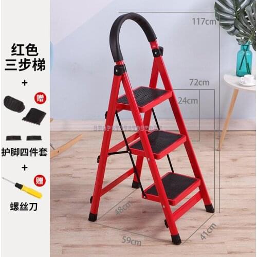 One Meter Eight Long Double Side Small Ladder Household Folding Ladder Four Five Six Step Thickened Herringbone Ladder Climbing