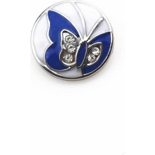 Enamel Metal Snap Buttons 10pcs Butterfly Snap Buttons fit 18mm Snap Bracelets Bangles DIY Snap Jewelry Interchangeable Charms