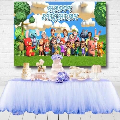 Kids 1st Birthday Party Photography Backdrops Cocomelon Family Theme Backgrounds Photo Studio Custom Photocall