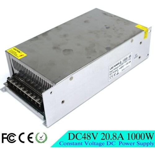 Small Volume Single Output Switching Power Supply 48V 20.8A 1000w Transformer AC110V 220V TO DC SMPS for LED Light CNC Stepper