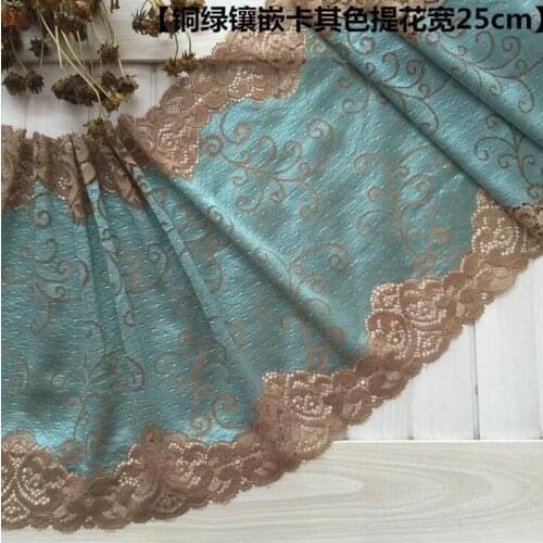 3 Meters High End Classic Jacquard Lace Trim Decoration Crafts Sewing Green Lace Fabrics For Dress Making Decoration 25cm Width