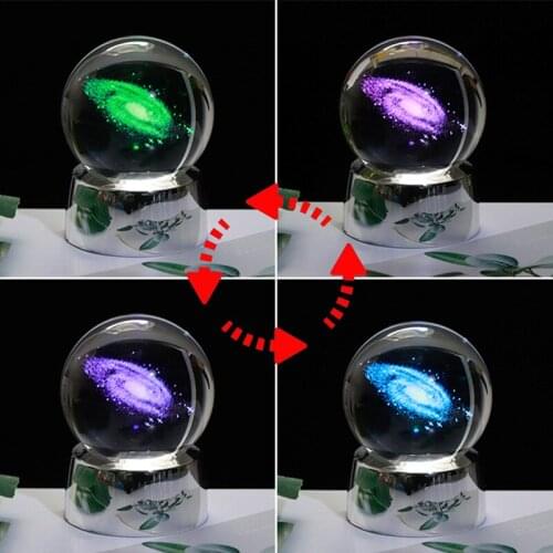 80mm Crystal Ball Planet 3D Inner Carved Galaxy Starry Sky Miniature Glass Ball Astronomy Ornament Child Gifts Home Decoration