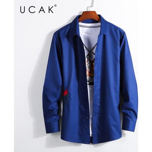 UCAK Brand Streetwear Long Sleeve Shirts Men Clothing Homme 2020 Autumn Fashion Streetwear Turn-down Collar Shirt Clothes U6086
