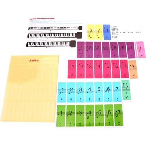 PIANO KEY STICKERS FOR EASY LEARNING PRACTICE BEGINNER REMOVABLE MUSIC NOTES