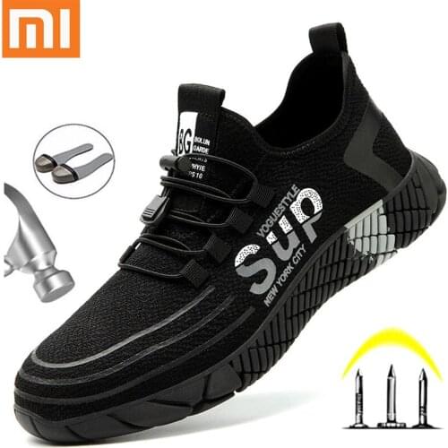 Xiaomi New Safety Shoes Men Work Boots Steel Toe Shoes Puncture-Proof Work Sneakers Mens Boots Breathable Work Shoes