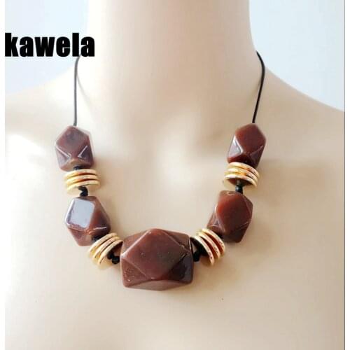 New Sweet Design Brown Statement Collar Geometric Resin Collar Necklace
