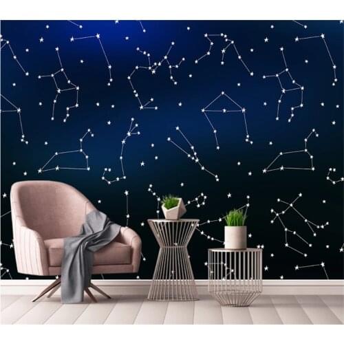 Wellyu Custom wallpaper 3d modern minimalist geometric starry sky constellation children bedroom background wallpaper
