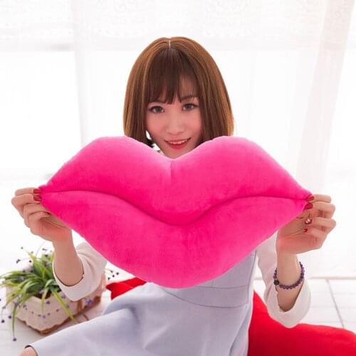 Red Lips Pillow Bedroom Soft Back Cushion Girly Heart Lovely Nap Props Home Sofa Waist Protection Pillow Dormitory Casual F8249