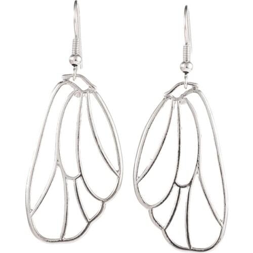 Hollow Gold or Silvers Wing Earrings Butterfly/Fairy/Cicada Filigree Wing Jewelry Gifts for Women Earrings