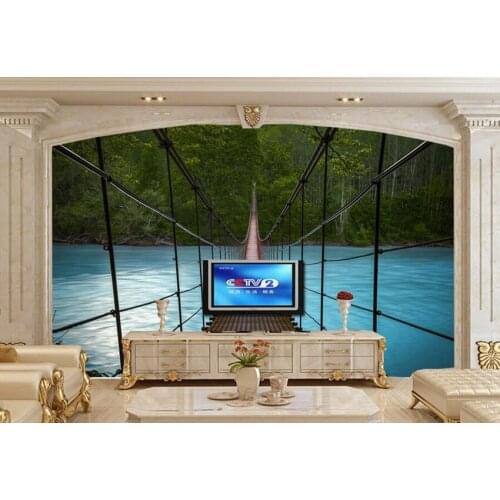 Custom 3D murals,The beautiful scenery 3D Lake Bridgepapel papel de parede, living room sofa TV wall children bedroom wall paper