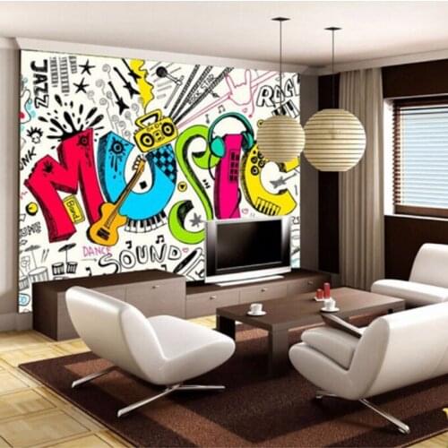 Dropship Custom Home 3D Abstract Musical Childrens Room Graffiti Large Mural Cafe Restaurant Kids Wallpaper Photo Wall Mural