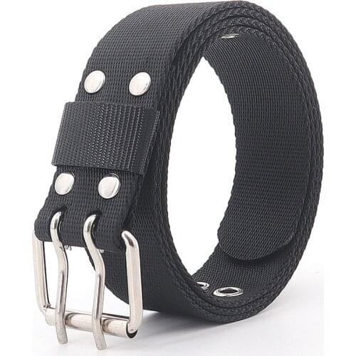Fashion Womens Belts PIN Buckle Double Holes 3.2cm Nylon Strap Breathable Outdoor Leisure Sport Jeans Accessories Girls Cinto