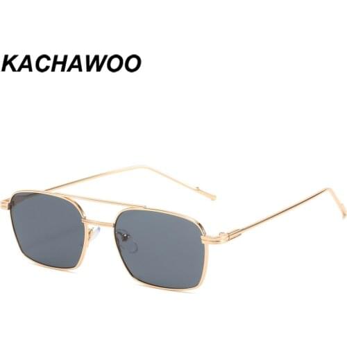 Kachawoo metal sunglasses for men stylish black brown square sun glasses woman trendy travel Summer shades best seller drop ship