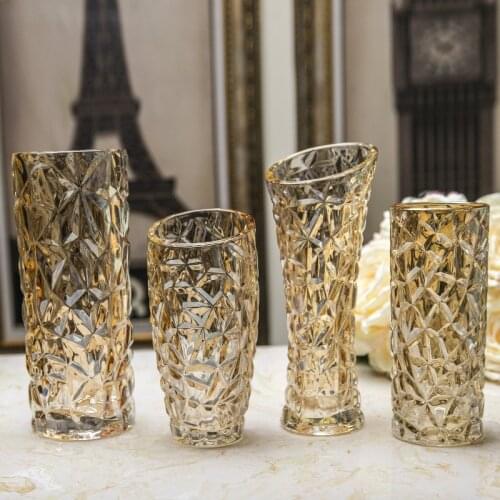 Vase Home Decor Classic Nordic Gold Crystal Glass Creative Flower Pot Arrangement Luxury Living Room Decoration Terrarium ваза