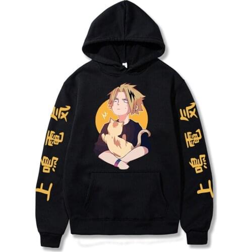 Japan Anime My Hero Academia Kaminari Denki Print Men Hoodies Sweatshirt Streetwear Pullover Hip Hop Hoody