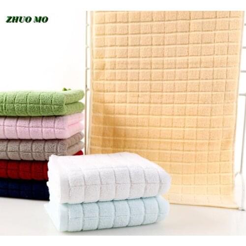 2Pcs High quality 100% cotton Face Towel 34x76cm Checkered Pattern Hand Face Towel Hotel Towel Hotel & Home Towels