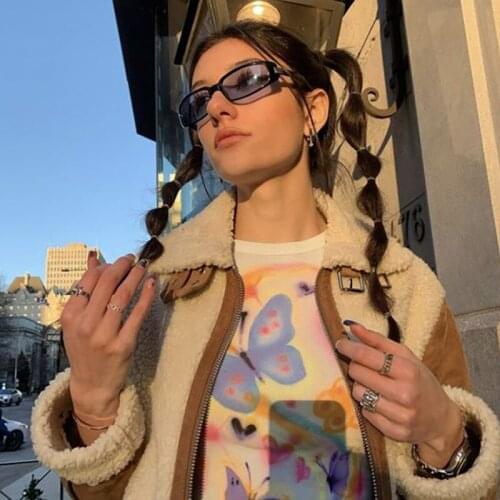 Y2K Aesthetics Butterfly Printing Cute Baby Tees Vintage 2000s O-neck Short Sleeve White T-shirts Kawaii Summer Crop Top GAONO