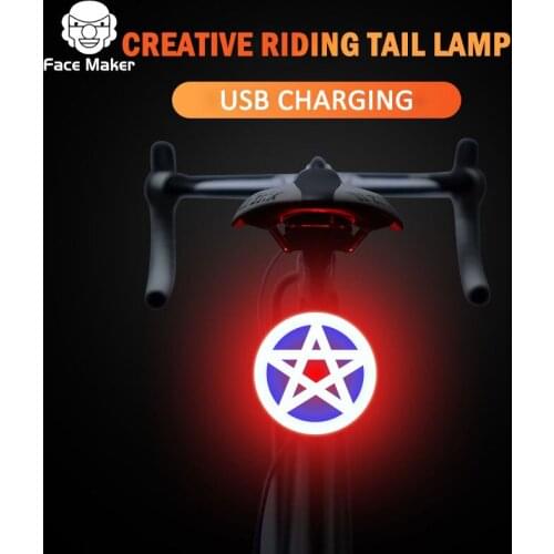 Bicycle tail lamp USB charging mountain lamp night riding road bike riding creative constellation tail lamp riding equipment