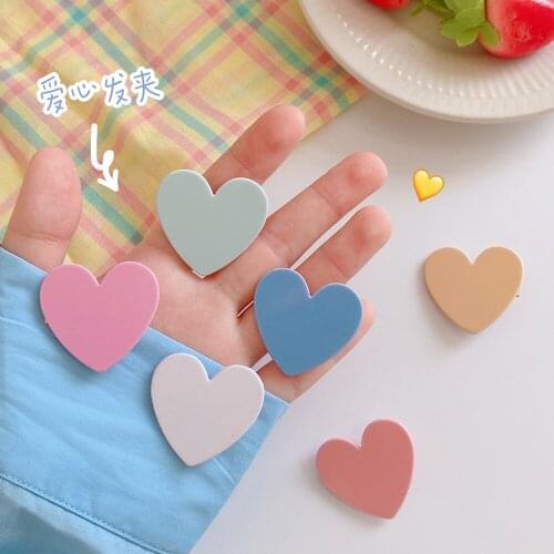 Candy Color Hair Clip Fashion Hairpins Kit Bangs Hairpin Love Hairgrip Headwear Makeup Shaping for Hair Clips Headdress