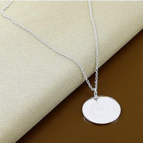 BABYLLNT Hot Selling Silver 925 Necklace Fashion Round Pendant Necklace For Women Men Sterling Silver Jewelry Gift