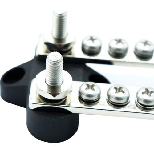 1 Piece Bus Bar 6 Way Electrical Terminal Dual Junction Box M4 Stud Kit