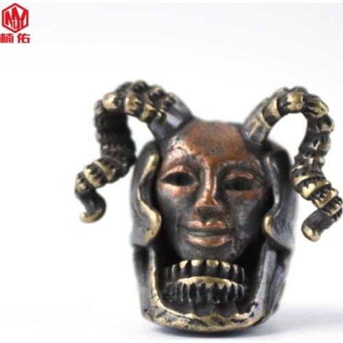 1PCS Retro Brass Oxide EDC Paracord Knife Bead Managed Banshee Lanyard Knife Bead Outdoor Accessories