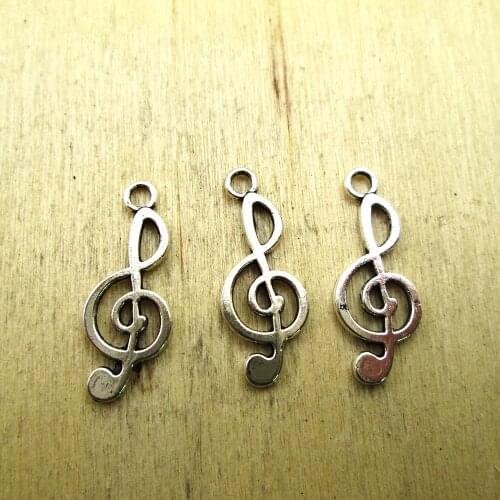10pcs32x11mm Musical Charms Treble Clefm,music note pendant DIY necklace/ bracelets charms antique silver tone