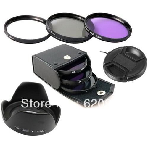 100% GUARANTEE 6 in1 67mm uv+cpl +fld filter+lens hood+lens cap for FOR CANON EOS 7D 50D 5D 60D T3I 18-200MM