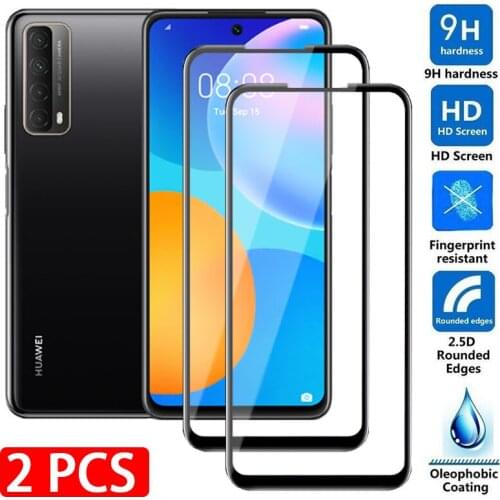 2 pcs Full Screen Protector For Huawei P Smart 2021 2020 Pro 2019 Plus 2018 Tempered Glass on Psmart Z 2019 2021 Protective Film