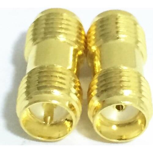 20PCS new SMA female to RP-SMA female (male pin) RF connector straight gold-plated adapter wholesale