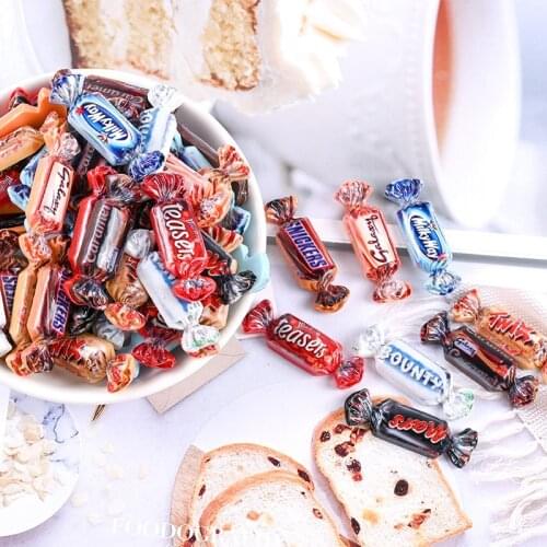 24pcs Cute Chocolate resin Mixed candy flat back Cabochon Scrapbook Kawaii DIY Embellishments Accessories
