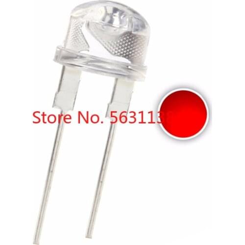 50PCS 8MM Straw Hat Red LED Emitting Diode 0.5W 120mA Lamp Water Clear 600-800mcd DIP-2 2 PINS Ultra Bright Lgiht Beads cree led