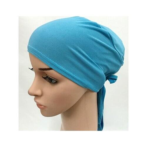 50 pieces/lot) tie back muslim hats islamic underscarf assorted colors TT0135