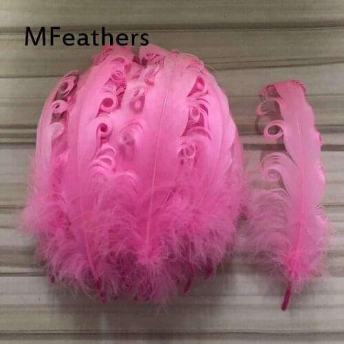 500pcs/lot Length 13-20cm Pink Color Curly Goose Feathers Dyeing Feathers for DIY Jewelry Craft Making Wedding Decorations