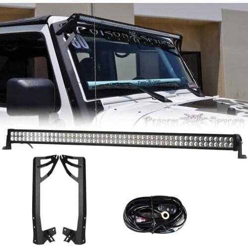 52 Inch Double Row LED Light Bar for Jeep Wrangler JK 2007-2015 with Mounting Brackets 300W Spotlight Combo Beam Led Work Light