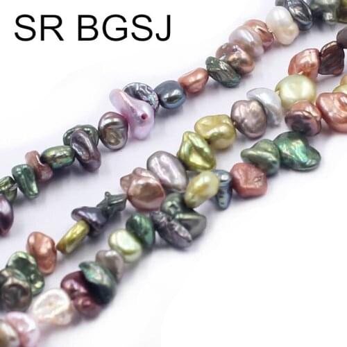 Free Shipping SR 6-8mm Mixed Random Colors Potato Reborn Baroque Natural Freshwater Pearl Beads Strand 14"