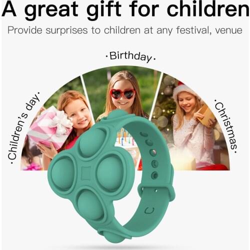 Children Kids Silicone Soft Bracelet Press Bubbles, Pressure Relief Toy Finger Silicone Bracelet