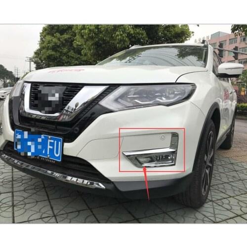 For Nissan X-TRAIL 2017+ High quality ABS front fog lamp frame Front fog lamp bright frame decoration Car Accessories