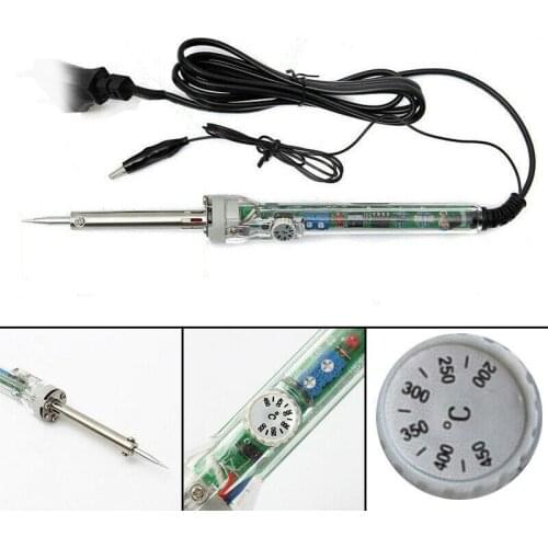 220V 60W Electric Soldering Iron 200-450 degree Heat Gun Welding Equipment Adjustable Temperature Soldering Iron Hand Tool
