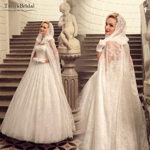 Lace Bridal Cape Hood Wrap elegant Wedding Bolero Women Formal Accessories Jacket sleeveless DJ017