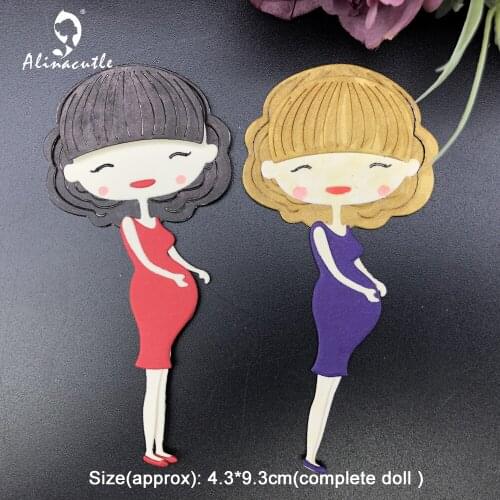 Alinacutle Metal Cutting Dies Cut Pregnant Woman Mum Mom DIY Scrapbooking Paper Craft Handmade Album Card Punch Art Knife
