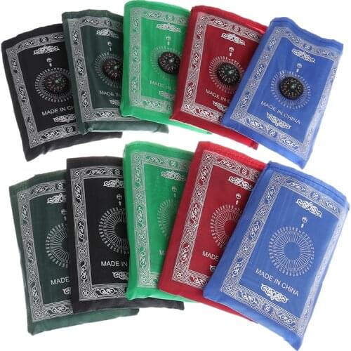 Muslim Prayer Rug Polyester Portable Braided Mats In Pouch Mat Blanket